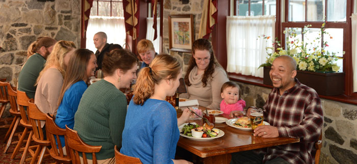 group gathering for dinner